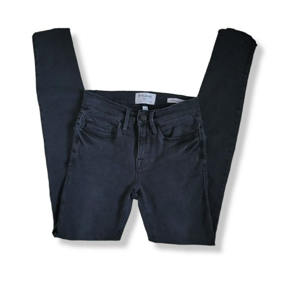 FRAME Le Skinny De Jeanne Ankle Jeans Taw Hem In Delmar Wash Size 24 - Picture 4 of 12